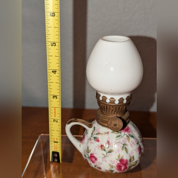 Lefton Rose Chintz Finger Lamp 686R Vintage - Picture 11 of 12